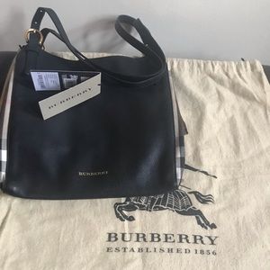Beautiful Burberry House Check Derby Leather Small Canterbury Leather Tote!